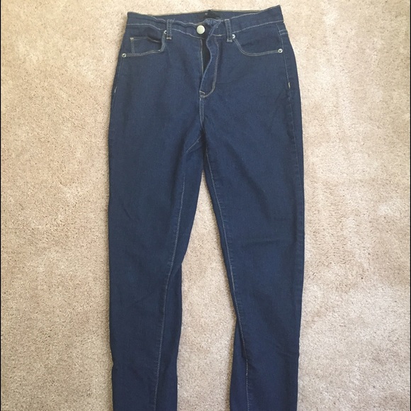 High wasted dark denim