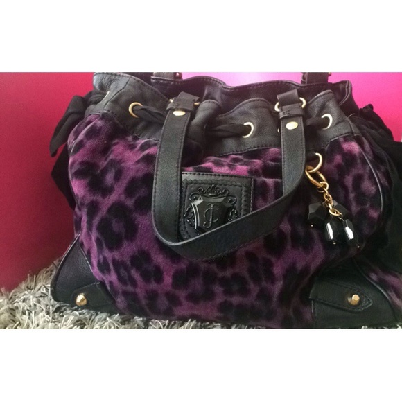Juicy couture purple cheetah daydreamer bag