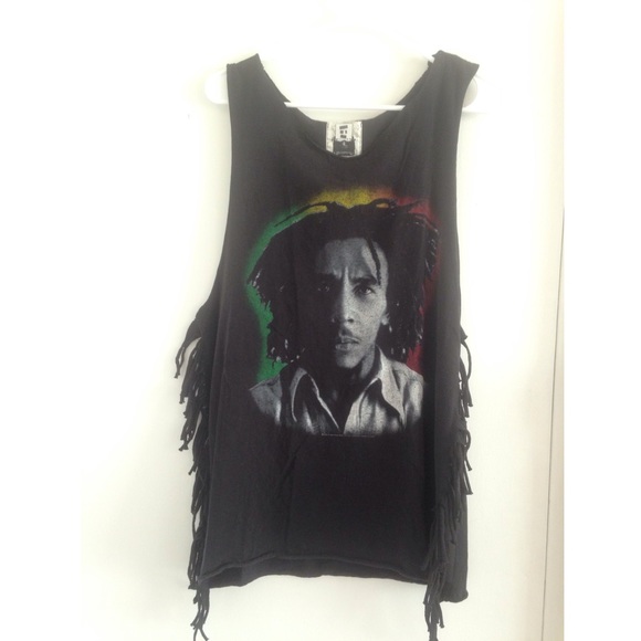Bob Marley Tank Fringe Shirt Dress