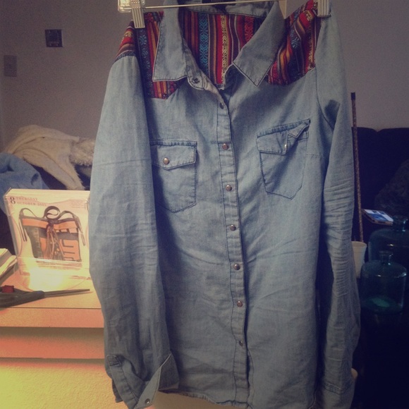 Tribal jean shirt