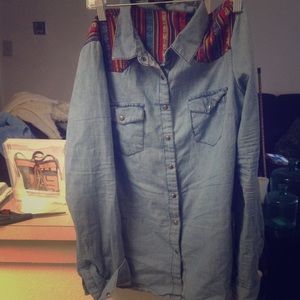 Tribal jean shirt