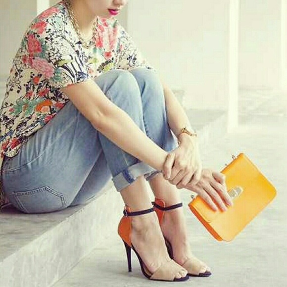 Zara Shoes - ↡ LOWER Zara Suede Two Tone Strap Heel