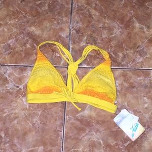Hobie yellow racerback bikini top
