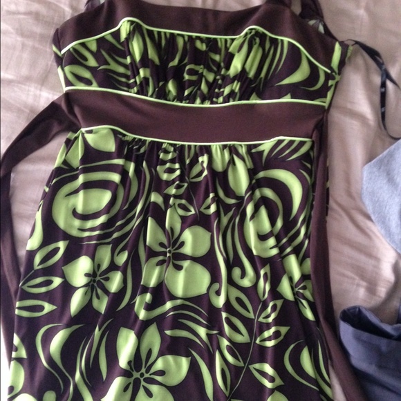 Brown and Green Dress - Picture 2 of 2