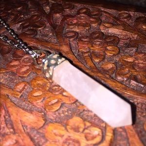 Rose Quartz necklace 12 inch chain
