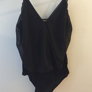 Arden B. Black Leotard Top Blouse