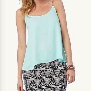 Flowy tank with gold chain straps