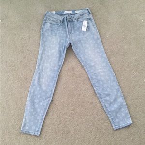 Flower Patterned Skinny Jeans