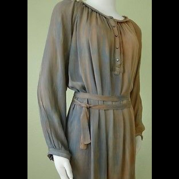 GYPSY 05 Shirttail Longsleeved Belted SILK Dress