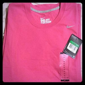 NIKE Dri fit cotton tee XL (pink)