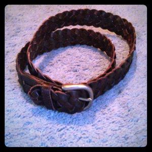 Braided leather belt