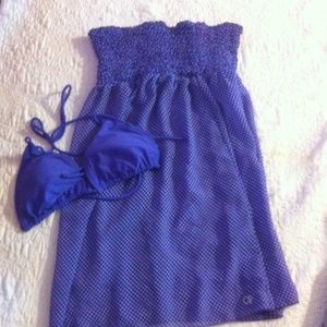 Bathing suit cover & two bathing suit tops