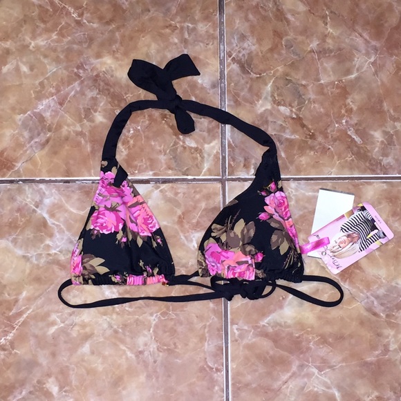 Brand new Betsey Johnson halter bikini top!