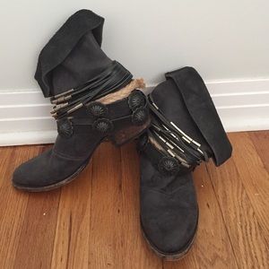 Boho Chain Strap Booties by Freebird
