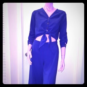 Electric Blue Hotmiamistyle Tie Up Jumpsuit Medium