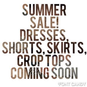 Several dresses, shorts, skirts, tops