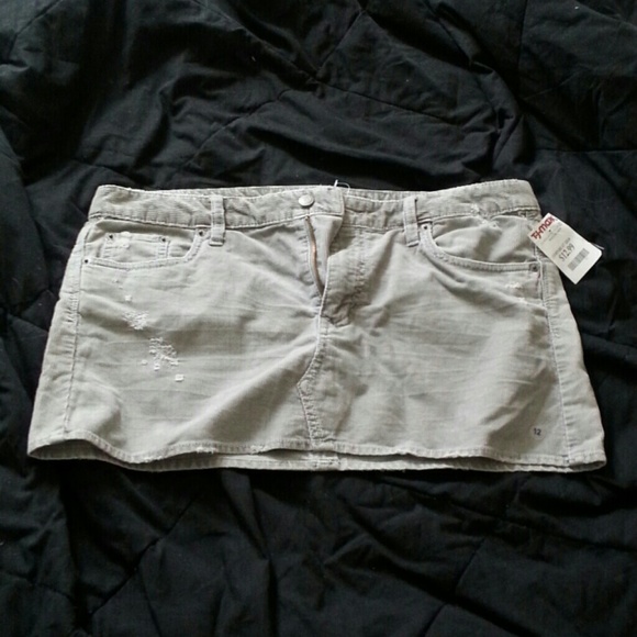 NWT gray corduroy mini