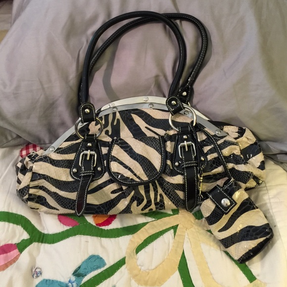 Zebra print handbag