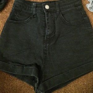 Faded washed black shorts // Brandy Melville