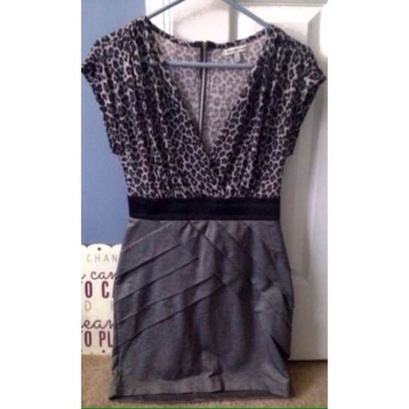 SALE!! grey leopard print dress - Picture 2 of 3