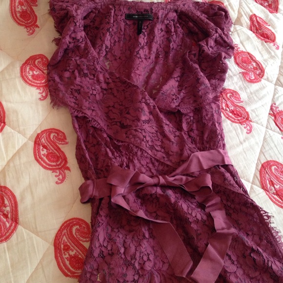 REDUCED BCBG Lace Faux-Wrap Sleeveless Top