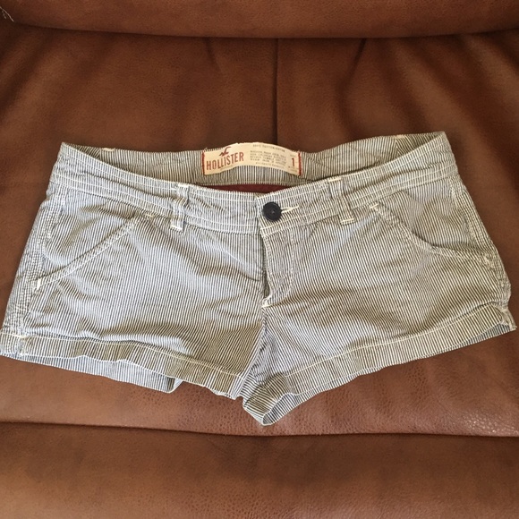 white and blue striped shorts