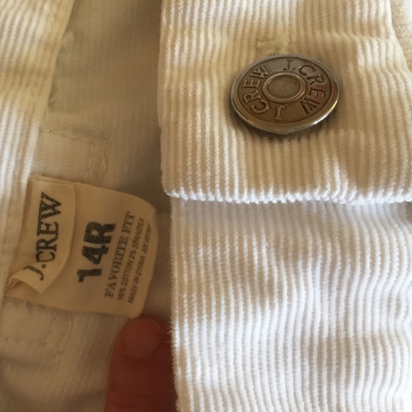 J Crew White Corduroy Pants Size 14
