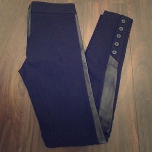Bebe black pants with leather details