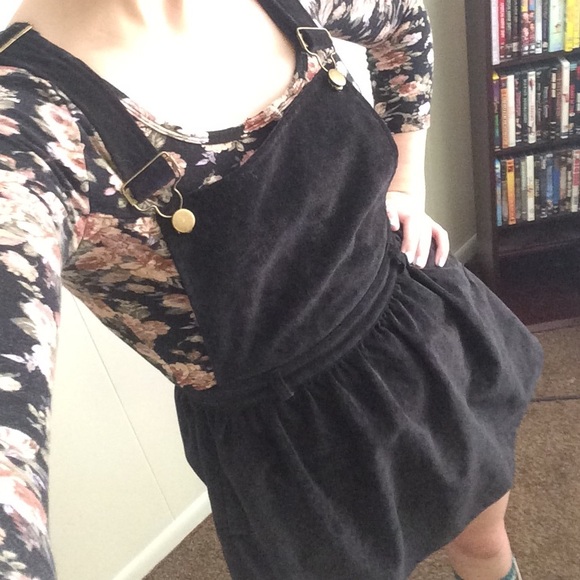 Black dress with flower shirt