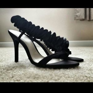 Black ribbon sling backs