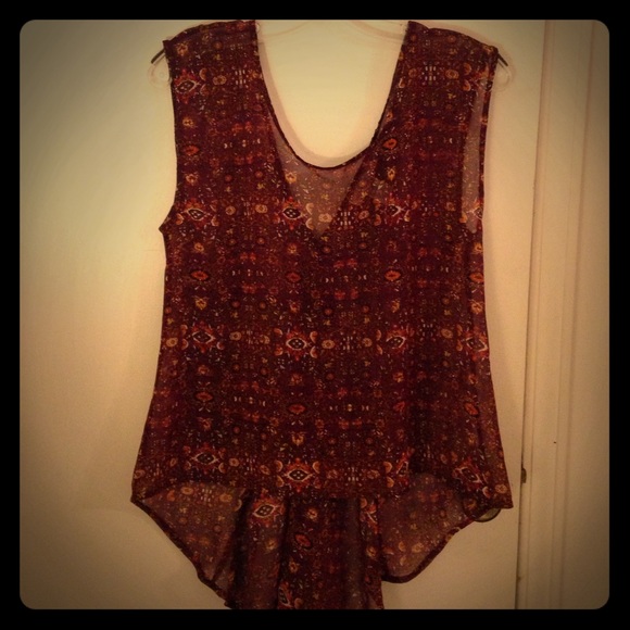 Flowy boho short sleeve shirt