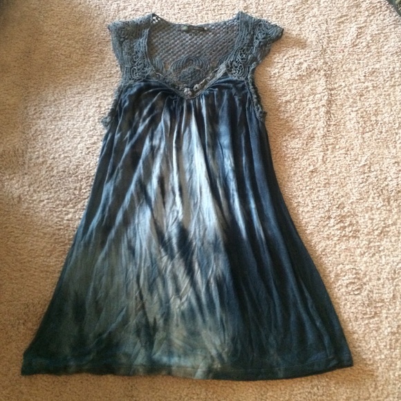 Tie dye and crochet tunic