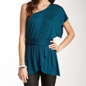 One shoulder top with belt/sash