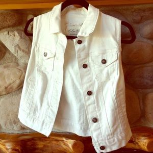 White denim vest