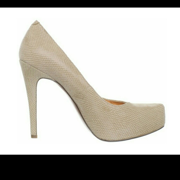 Nude Snakeskin Pumps