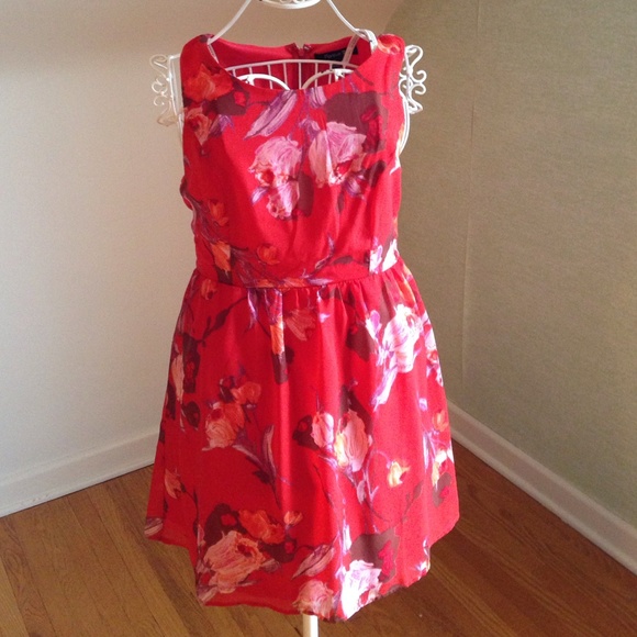 Orange floral dress