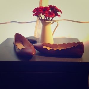 Naturalized leather flats brand new, never worn