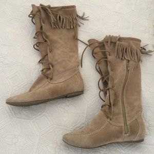 Suede Moccasins with fringe