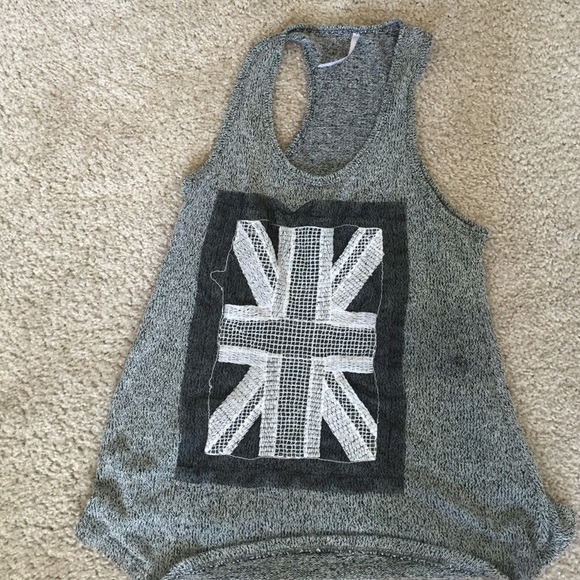 Union Jack knit racer back tank top