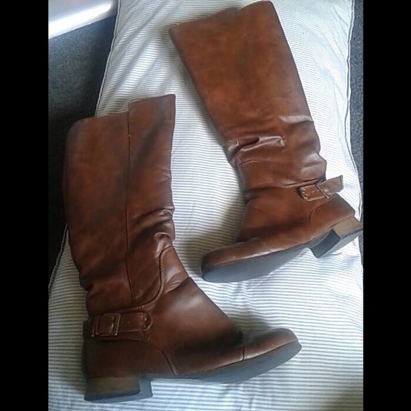Long Brown Leather Boots