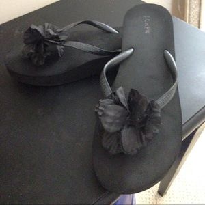 Black Stacked Flip Flops