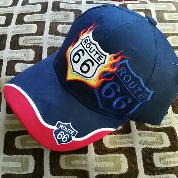 MEN'S navy blue, Flaming Route 66 hat
