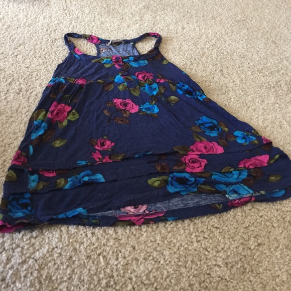 Floral racer tank top/tunic