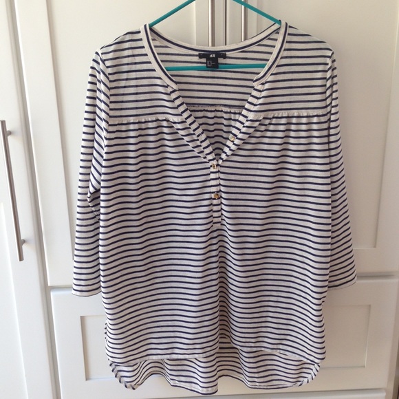 EUC Navy and oatmeal stripes H&M size medium - Picture 1 of 2