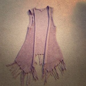 Grey knitted frill vest