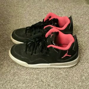 Pink and Black Jordans