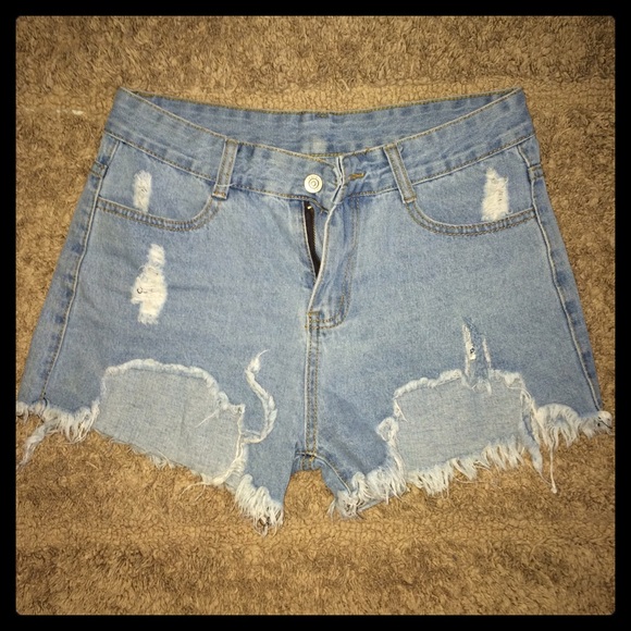 Distressed Denim Shorts