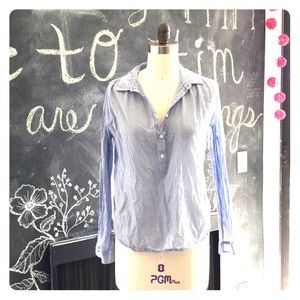 Semi-sheer striped blue popover from J.Crew.