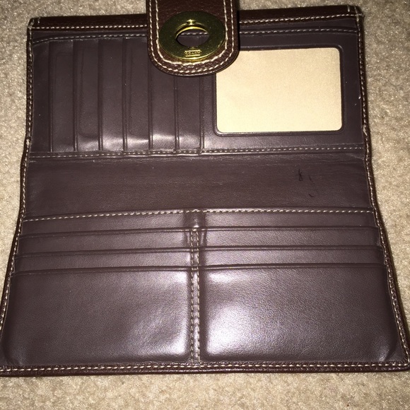 Authentic large Brown Coach wallet w/coin section - Picture 3 of 3