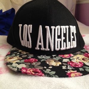 black and floral "Los Angeles" SnapBack